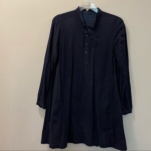CP SHADES Jasmine Rayon Blend Navy Blue Tunic With Pockets Size Small
